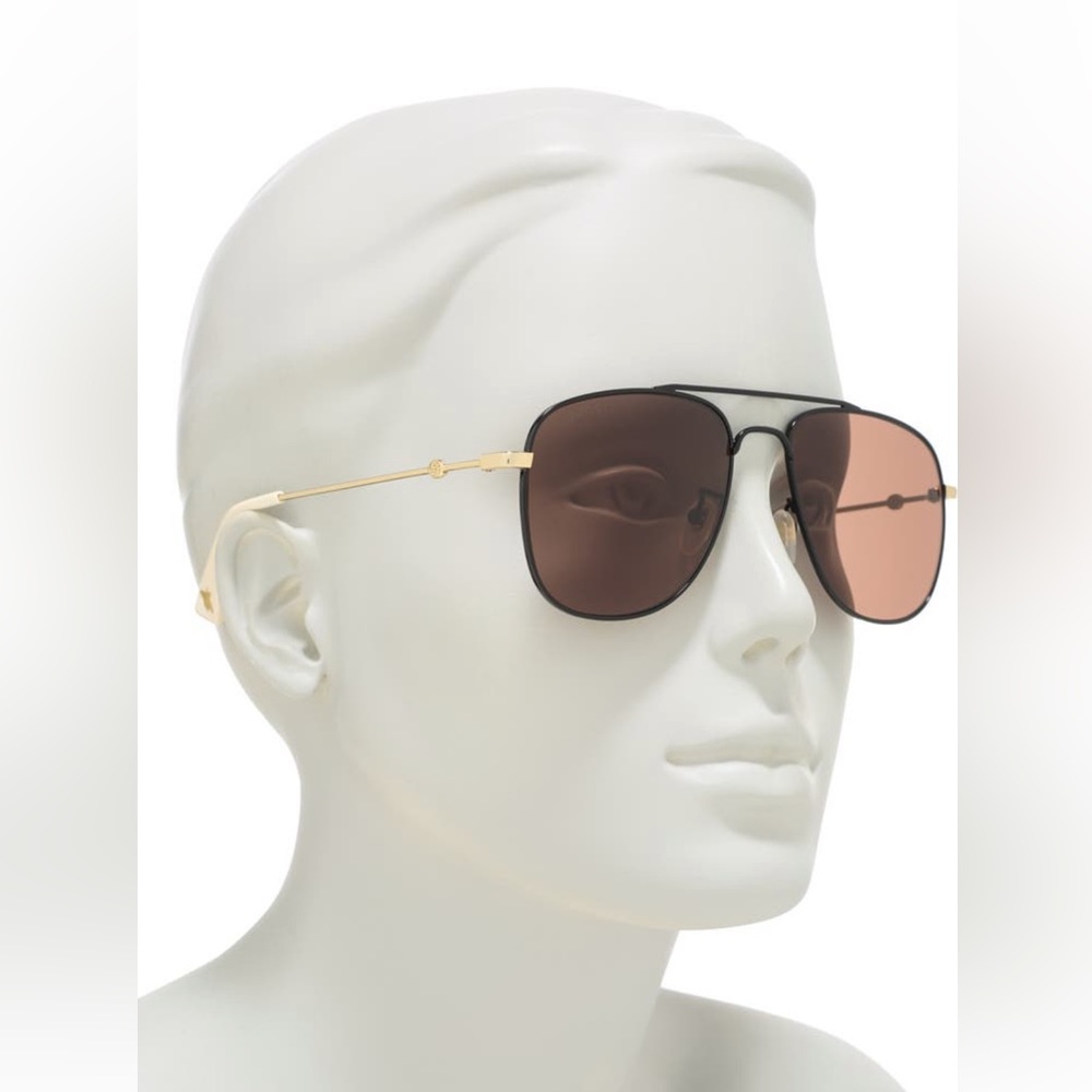 GUCCI 57mm aviator sunglasses - Picture 3 of 11